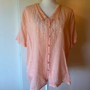 Myrtlewood Peach Retro Top
